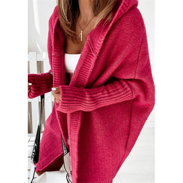 Hooded Knitted Cardigan with Pockets