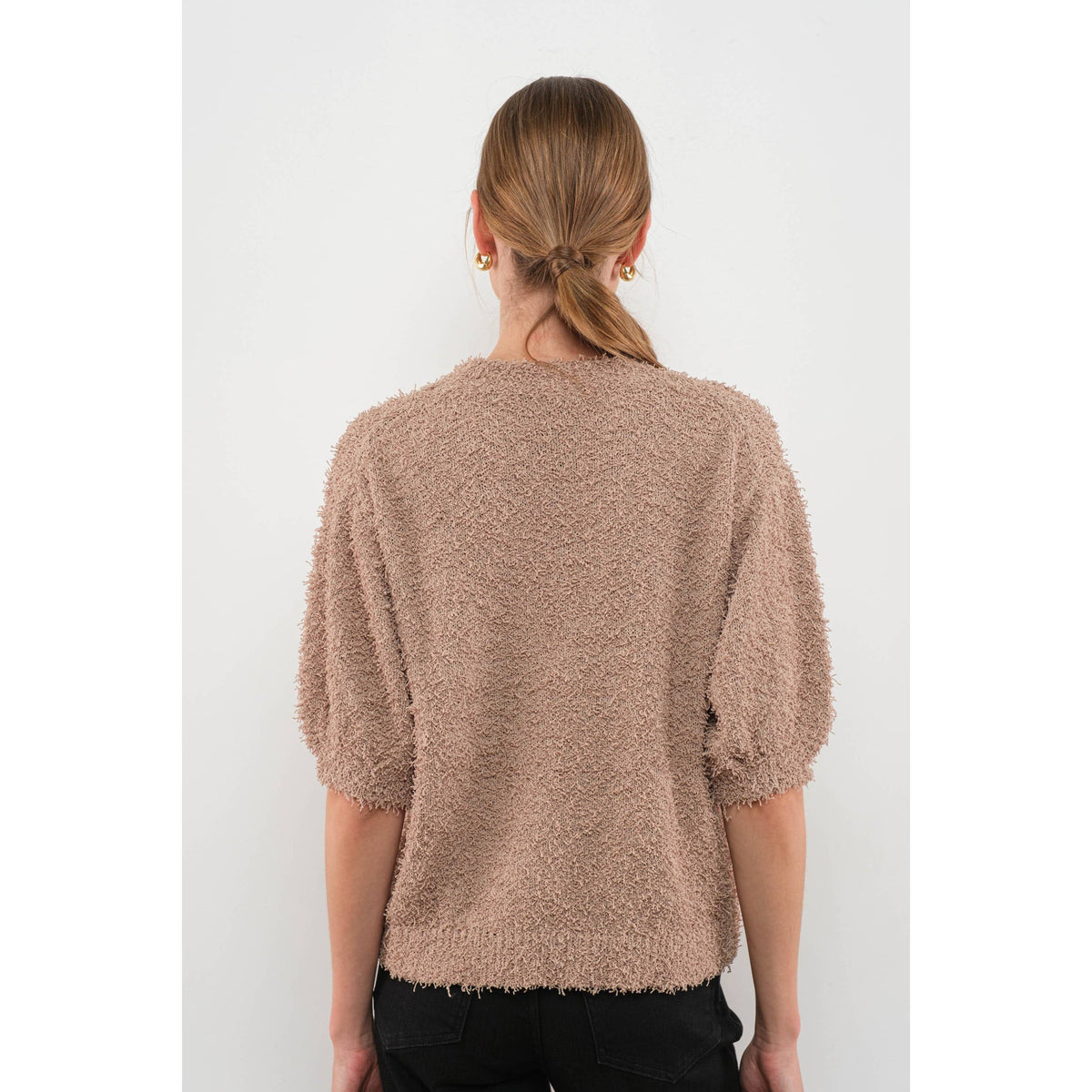 Keira Textured Puff Sleeve Sweater