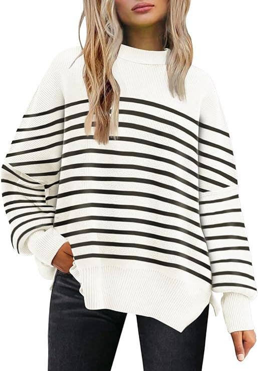 Crewneck Batwing Sleeve Chunky Sweater