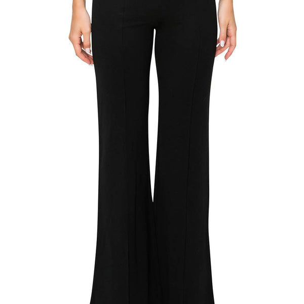 Slim Black Dress Pants with Front Seam