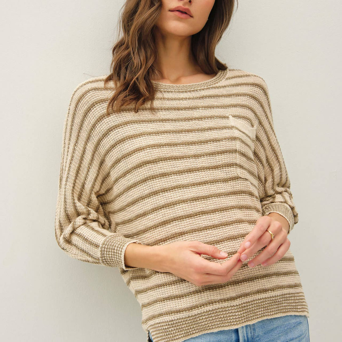 Waffle Knit Dolman Sweater