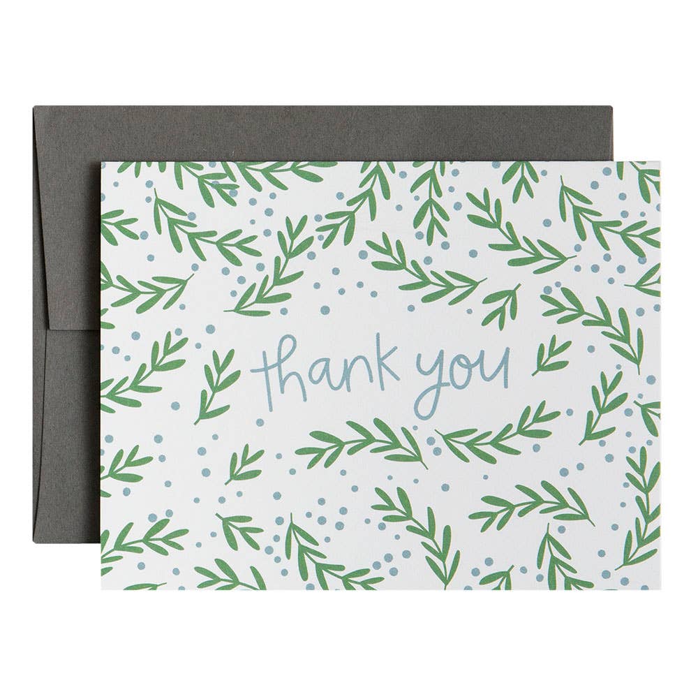 Greenery Thank You Greeting Card