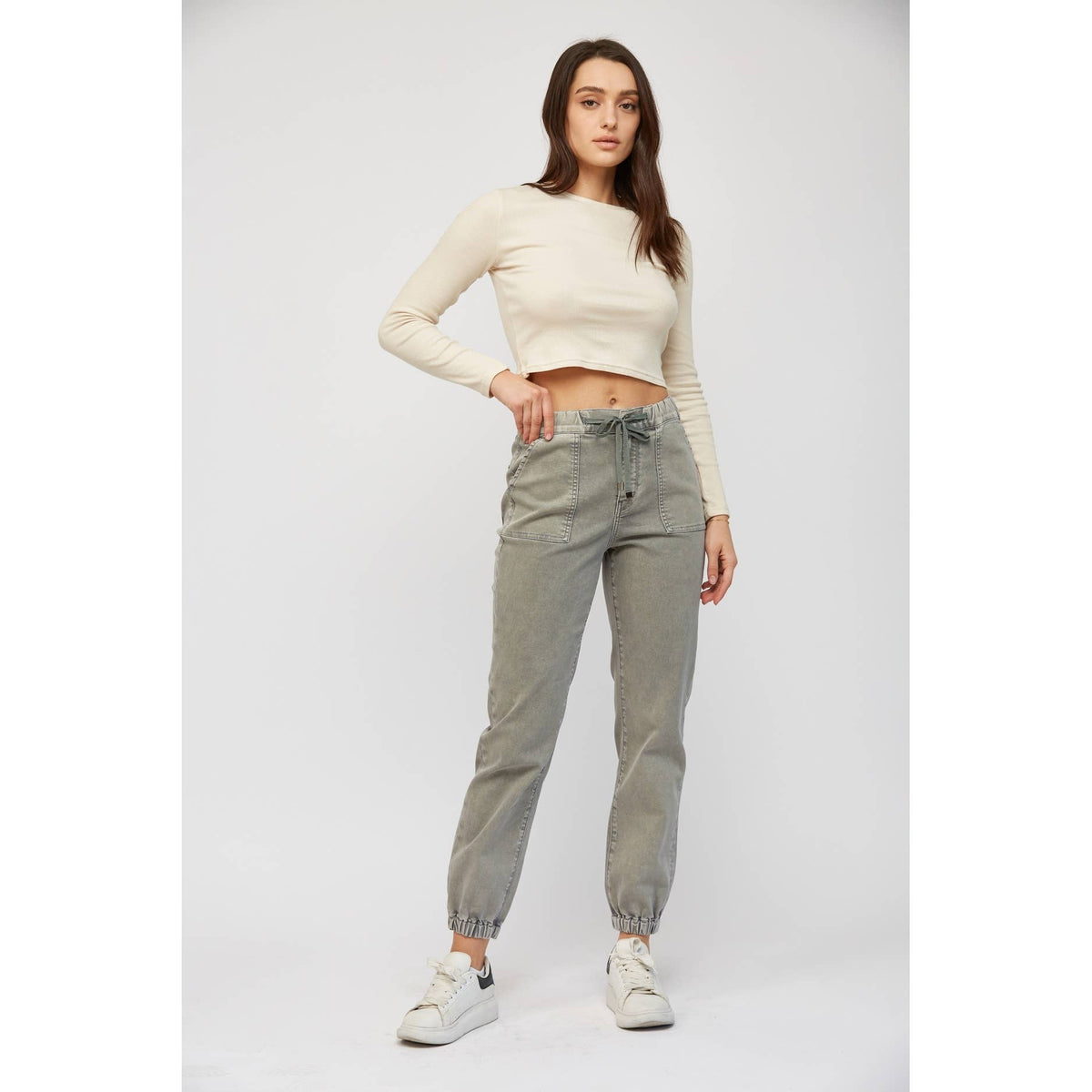 Mica Denim - High Rise Jogger Crop