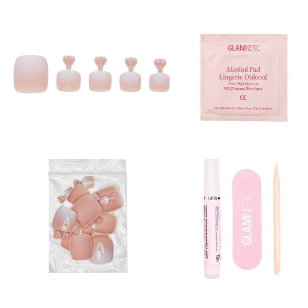 Glamnetic - Creamer Toenail | Toe Press-On Nail | Neutral Ombre