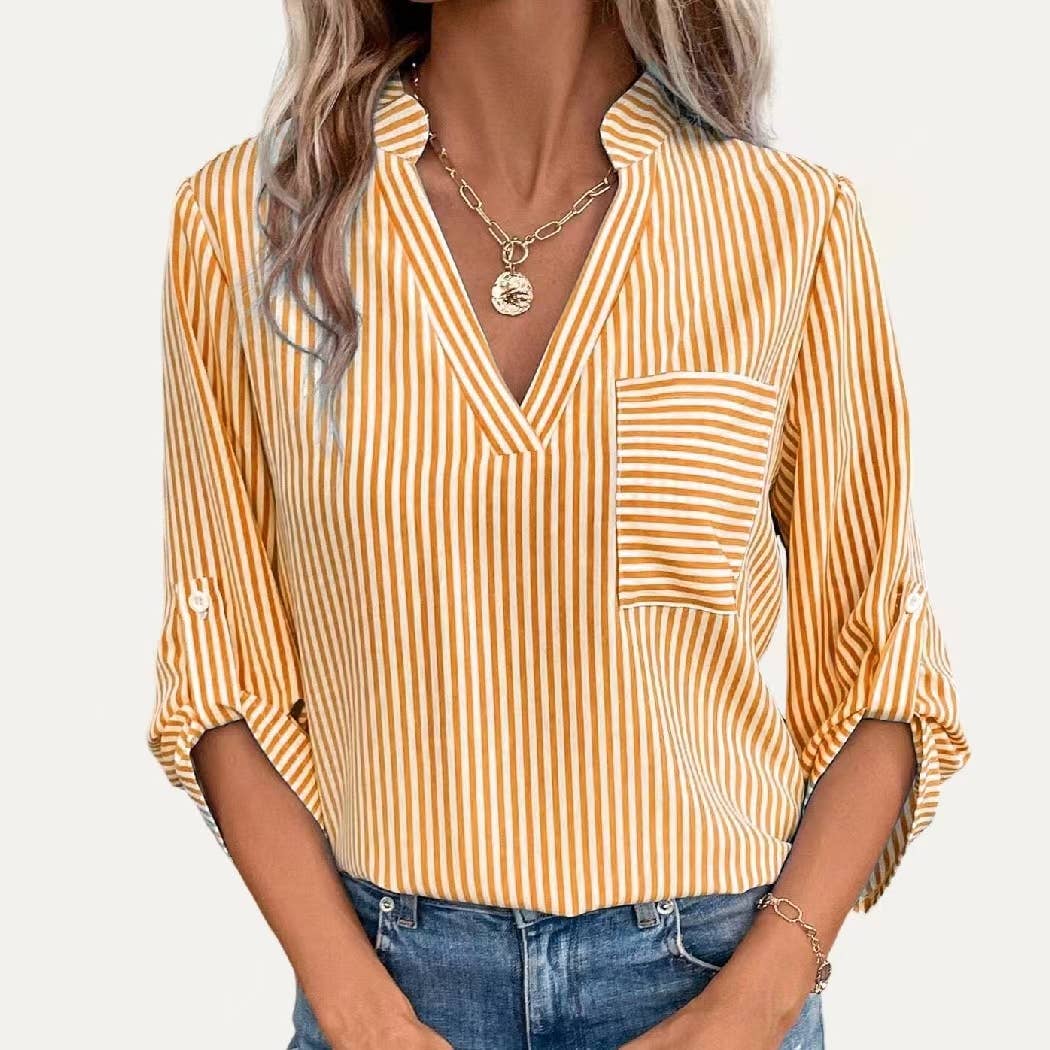 Kelsey Striped V-Neck