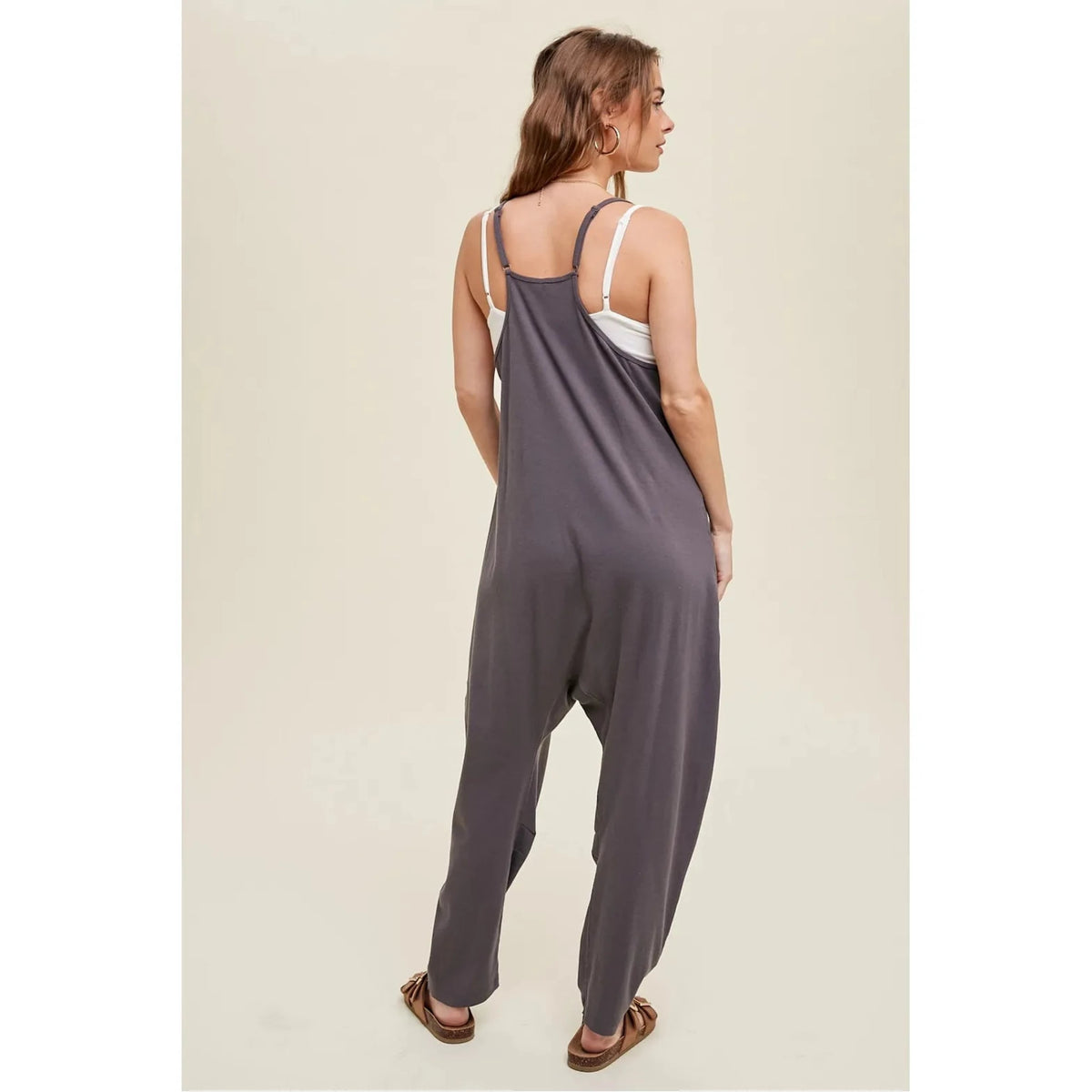 Ribbed knit baggy jumpsuit- womens clothing