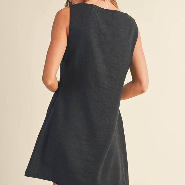 Linen Square Mini Dress
