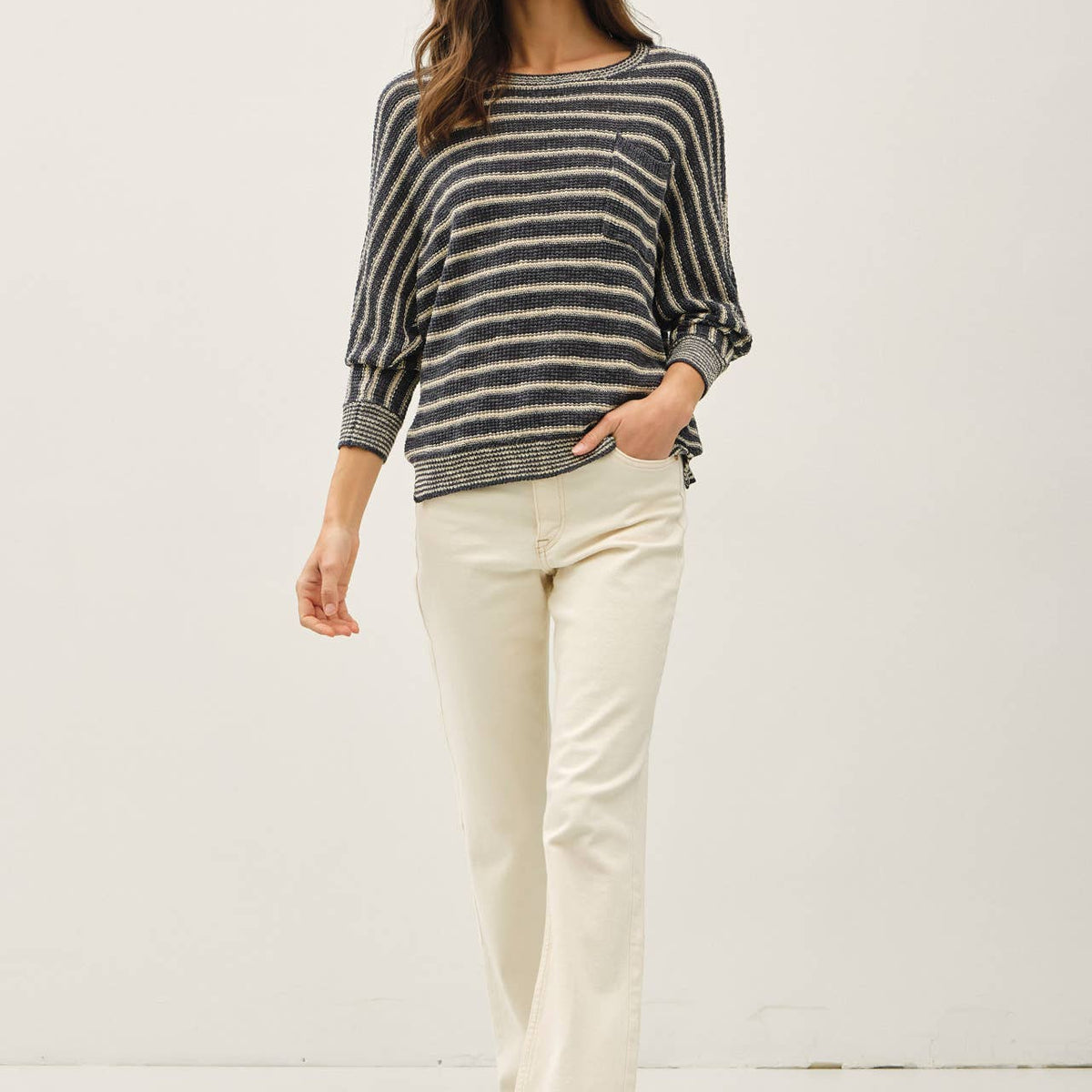 Waffle Knit Dolman Sweater