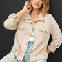 Cropped Utility Zipper Safari Jacket-Curvy