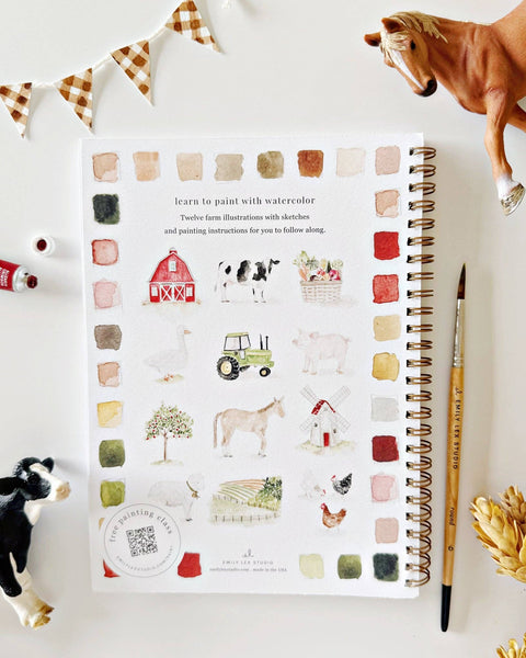Farm Watercolor Workbook