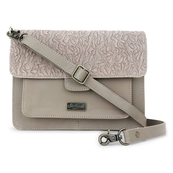 Leather Women's Crossbody - Gray Camouflage Look