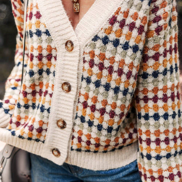 Dotty Pattern Button Front Cardigan