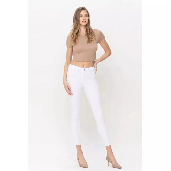 White mid rise crop skinny jeans - Women Clothing