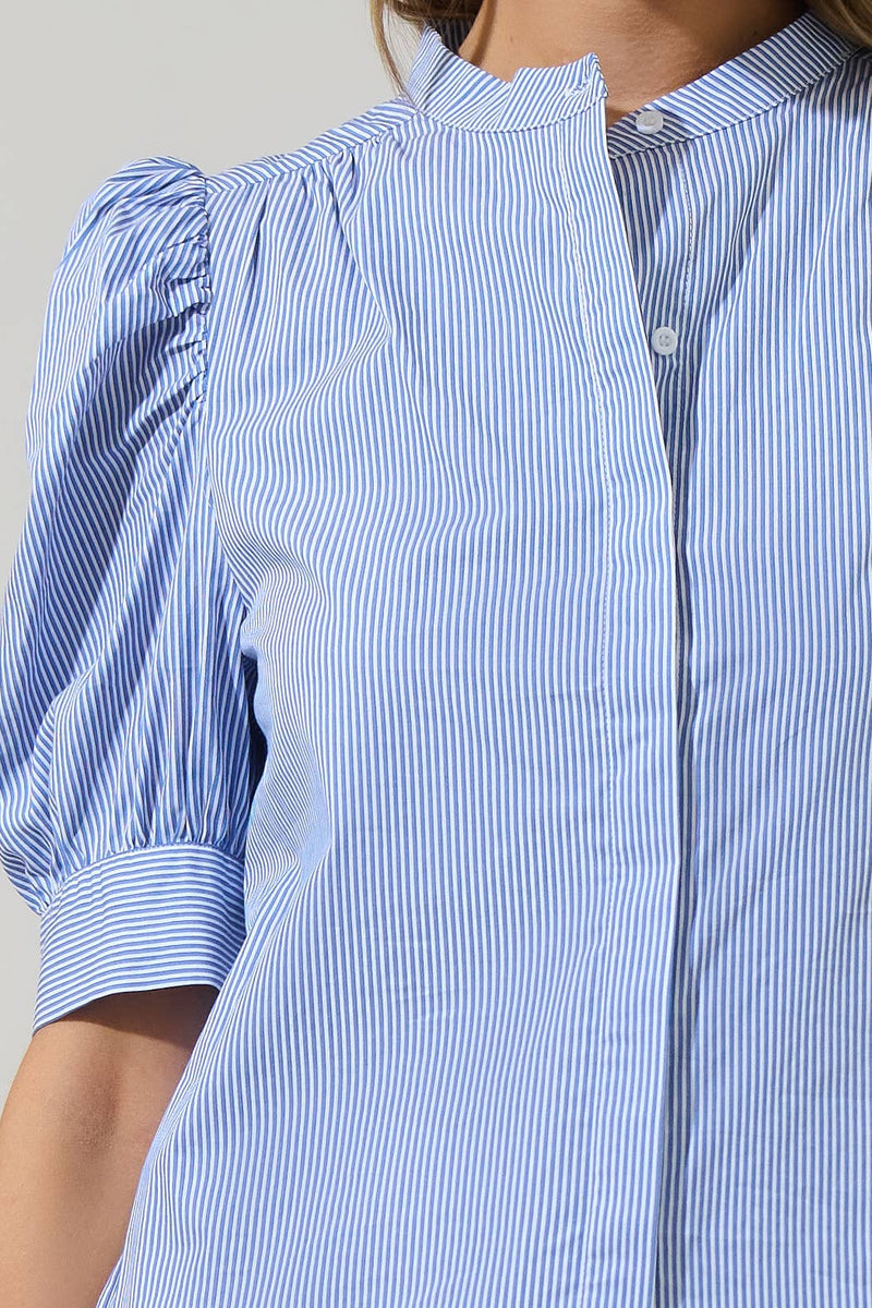 Cayra Stripe Klina Drape Sleeve Top