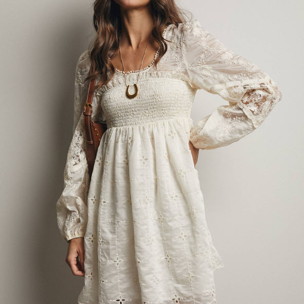 The Ada Embroidered Lace Mini Dress