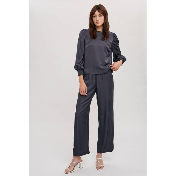 Satin Smock Cuff Blouse