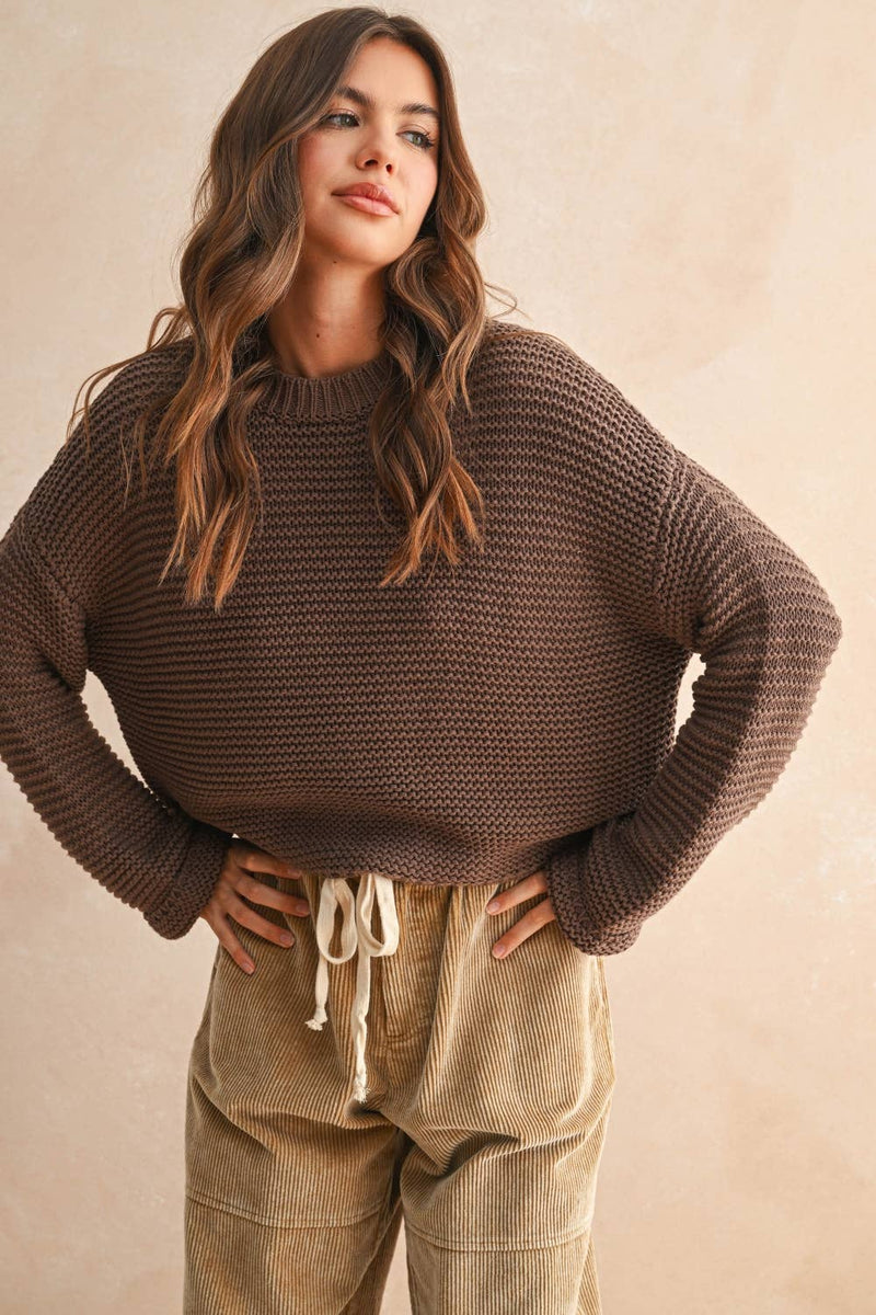 Round Neck Knitted Sweater