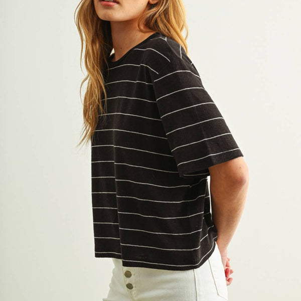 Stripe Cotton Linen Top