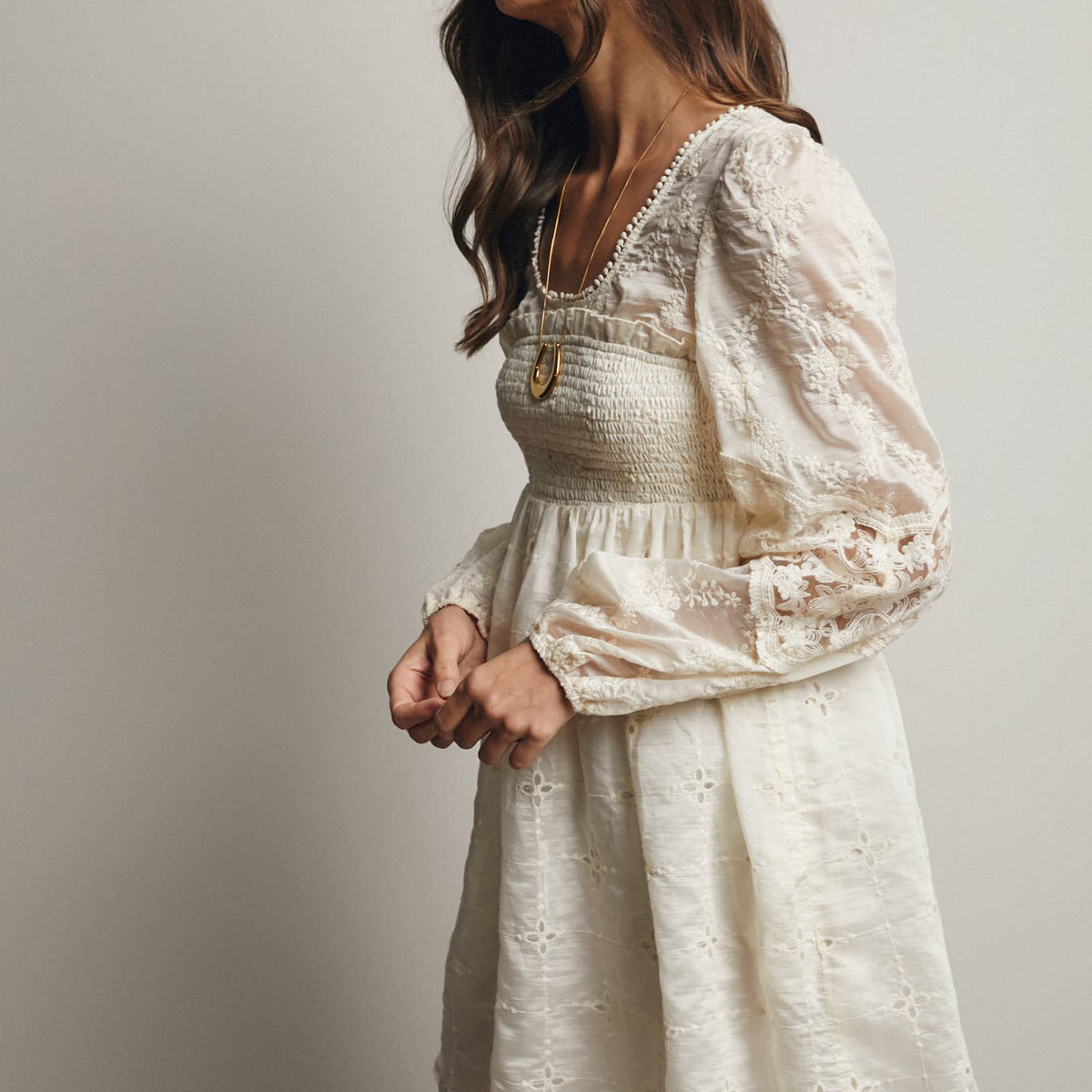 The Ada Embroidered Lace Mini Dress