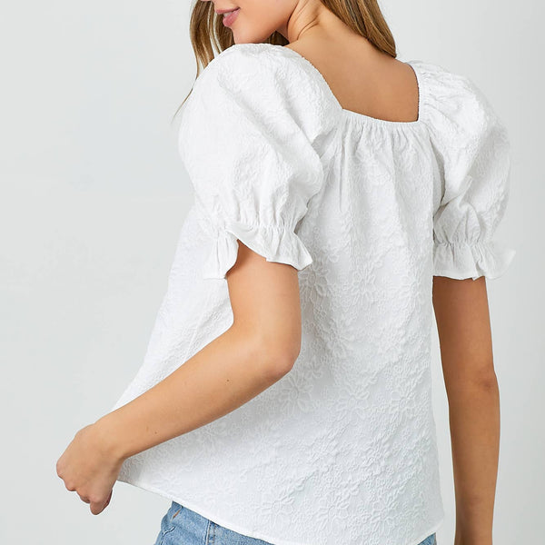 Textured Square Neck Blouse