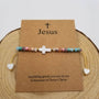Natural Stone Cross Jesus Bracelet