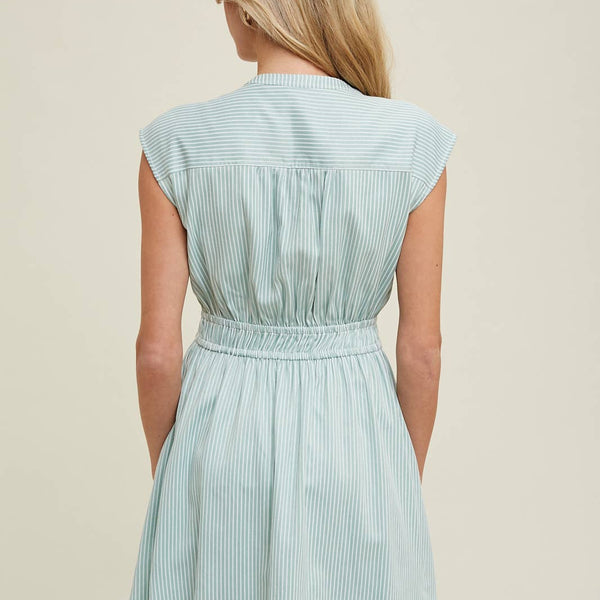 Natasha Striped Mini Shirt Dress