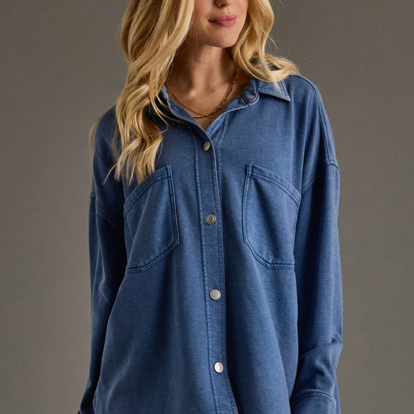 Keira Dk. Blue Super Soft Button Up