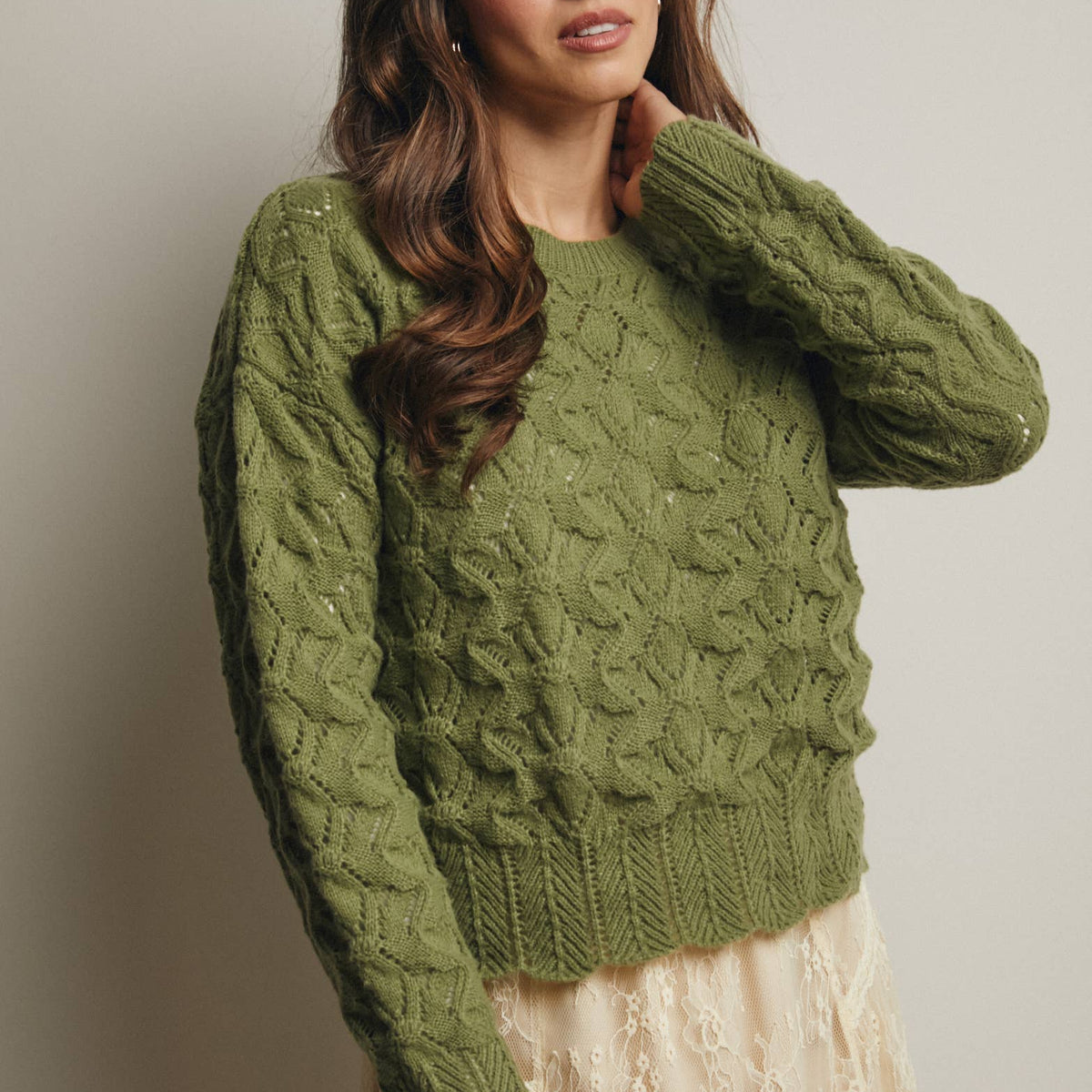 Willow Open-Knit Pointelle Sweater