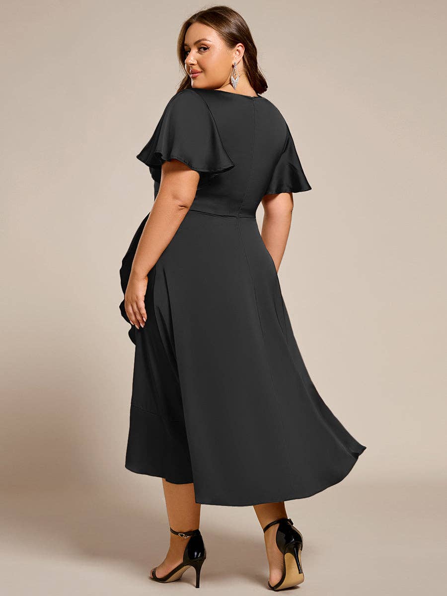 Elegant Satin Midi Dress