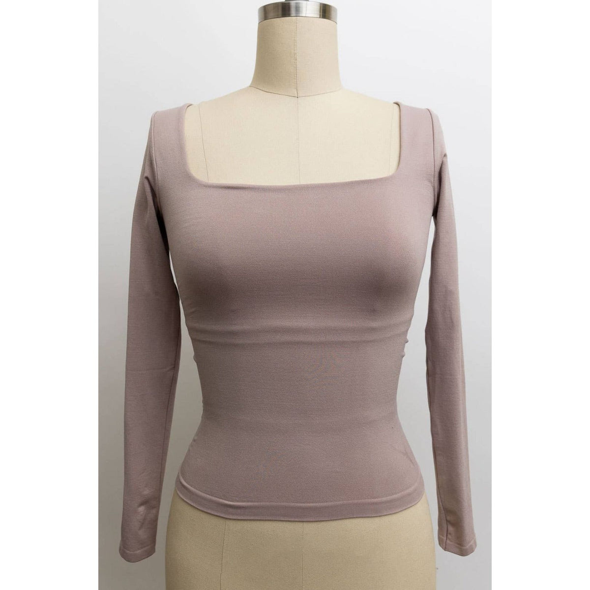 Long sleeve square neck top - Women's Clothing