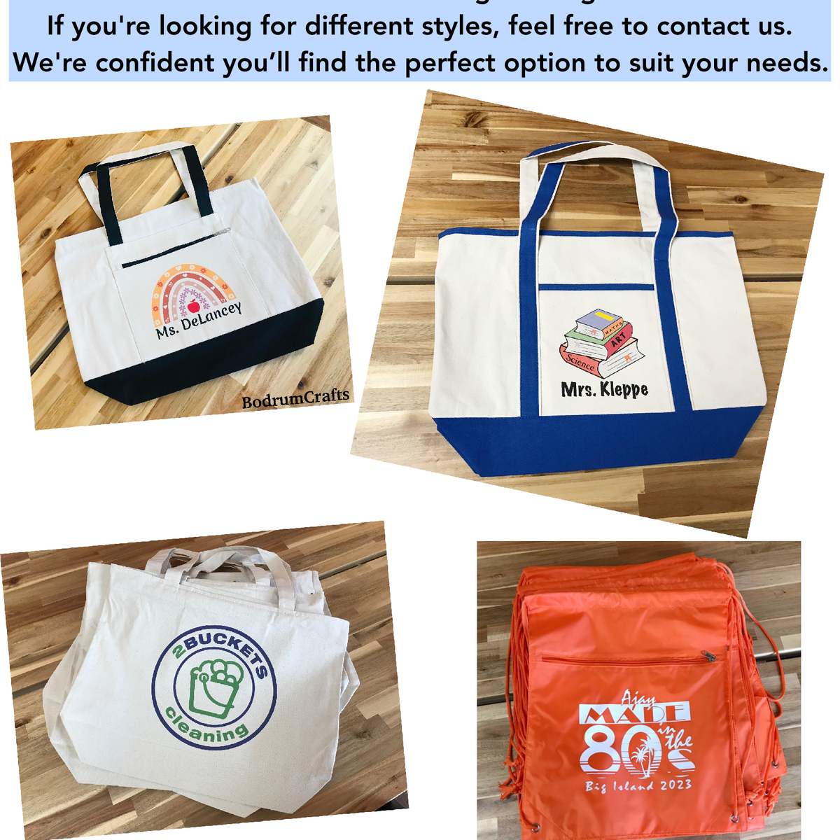 BodrumCrafts - Custom Printed Cotton Bags, Bulk Tote Bags Personalized