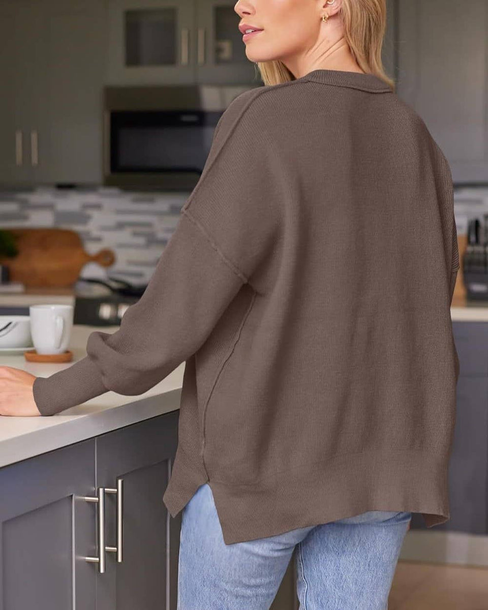 Crewneck Batwing Sleeve Chunky Sweater
