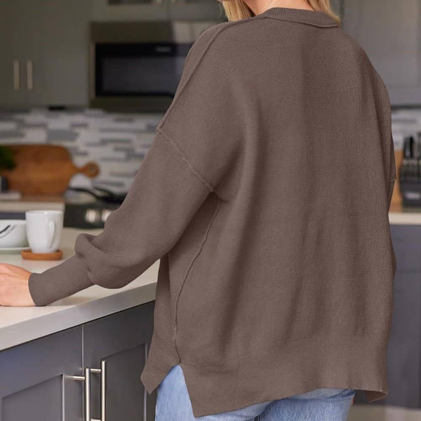 Crewneck Batwing Sleeve Chunky Sweater