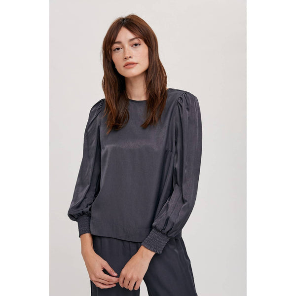 Satin Smock Cuff Blouse