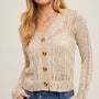 Button Down Sheer Knit Cardigan