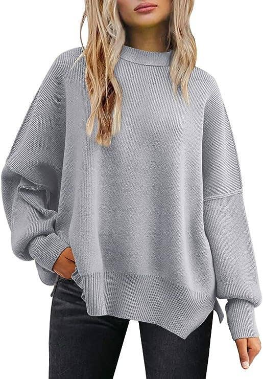 Crewneck Batwing Sleeve Chunky Sweater