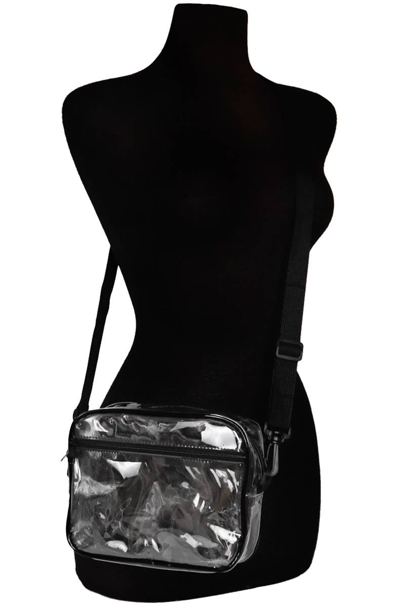 Clear PVC Crossbody Messenger Travel Bag