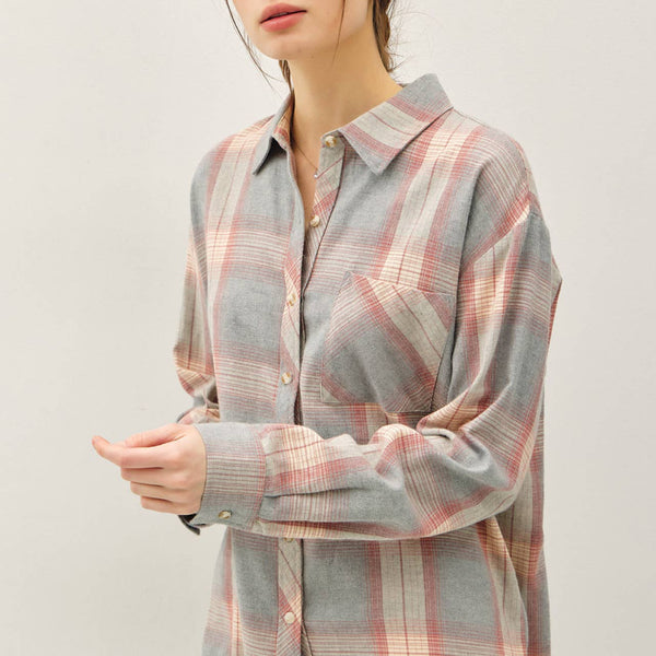 Cotton Faded Plaid Shirt