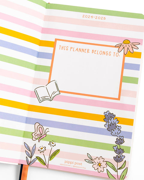 Pink Floral Petite Planner : 2024-2025 Academic Year