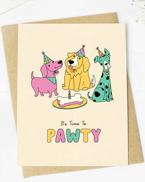 "It's Time To Pawty" Greeting Card