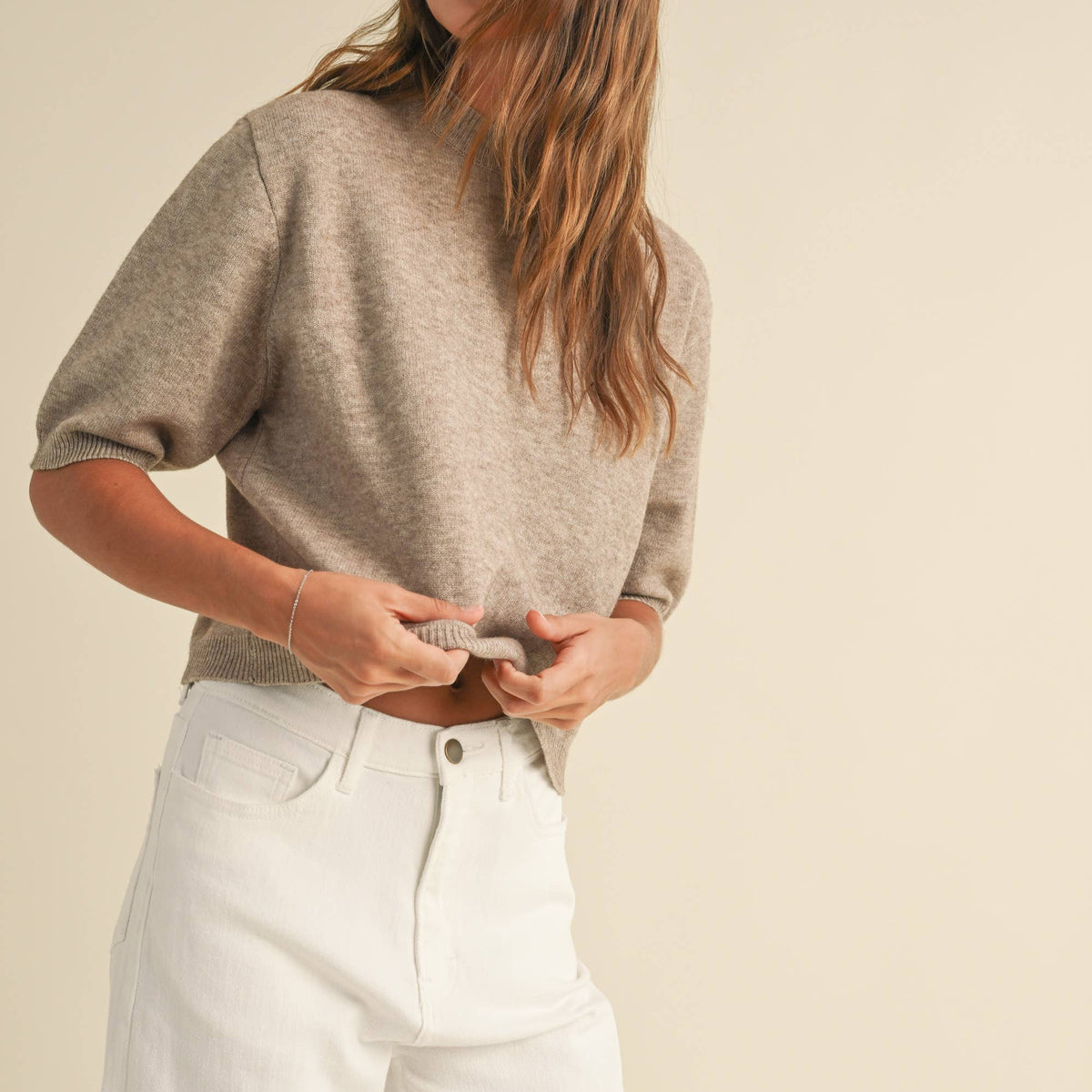 Gewn Short Sleeve Sweater Top