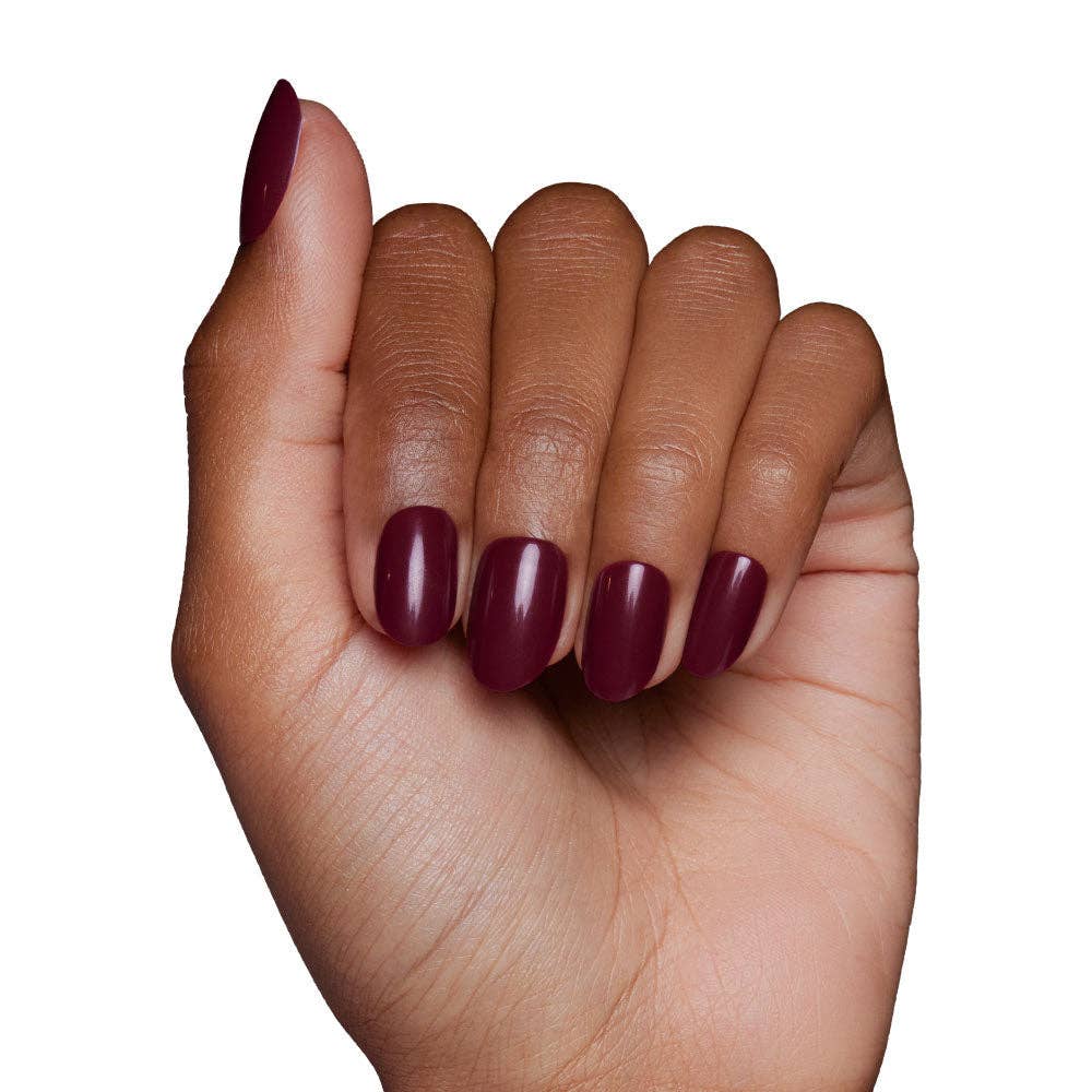 Glamnetic - Berry Maroon Press-On Nails | Fall Solids | Short Round