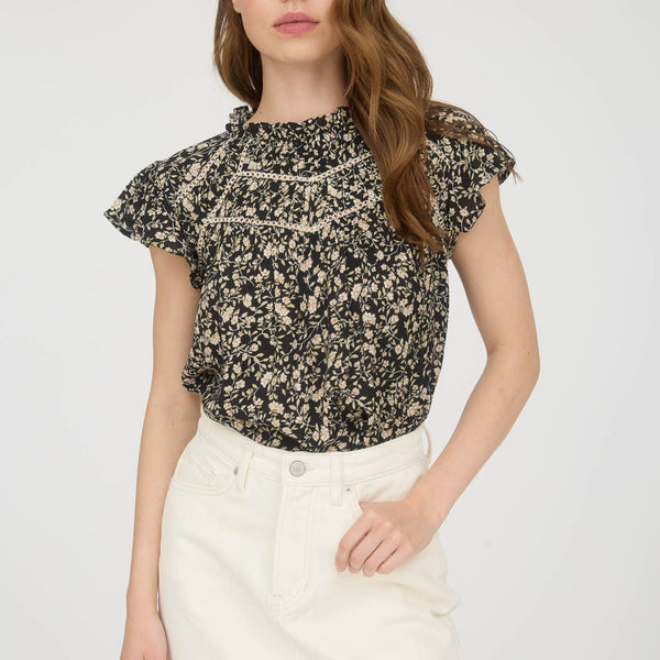 Floral Lace Ruffle Top