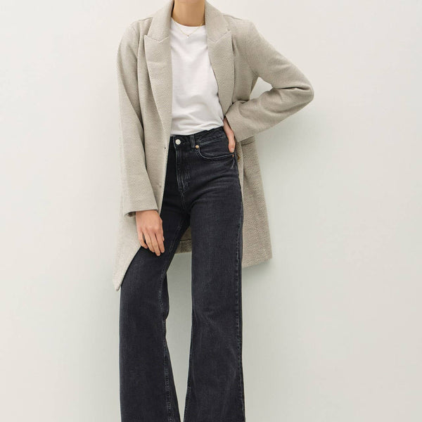 Light Chevron Pattern Double Button Coat