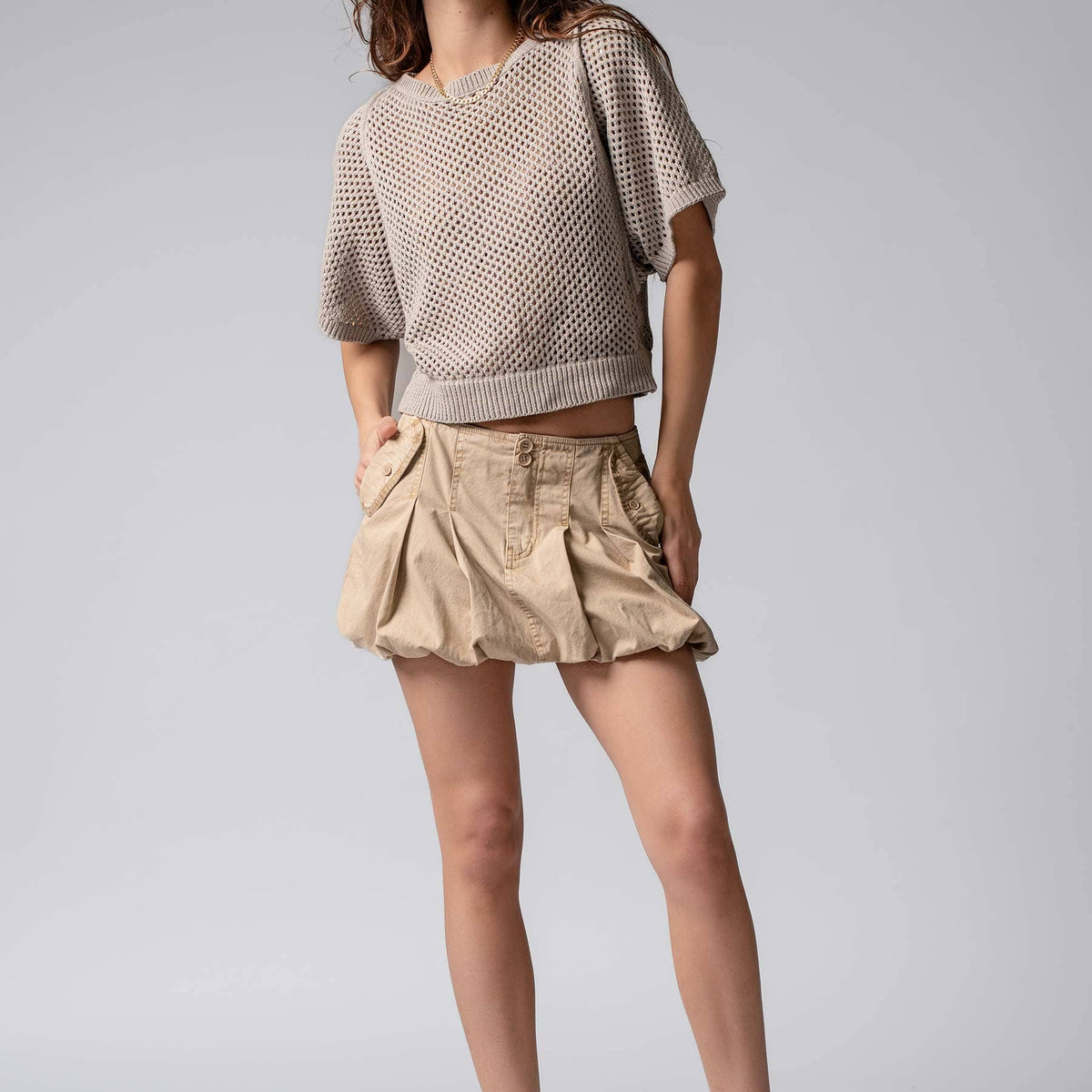 Urban Daizy - Relaxed Open-Knit Dolman Top