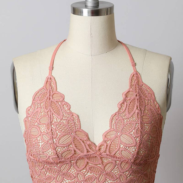 Leto Accessories - 🌺 Floral Lace Racerback Bralette – Perfectly Padded!