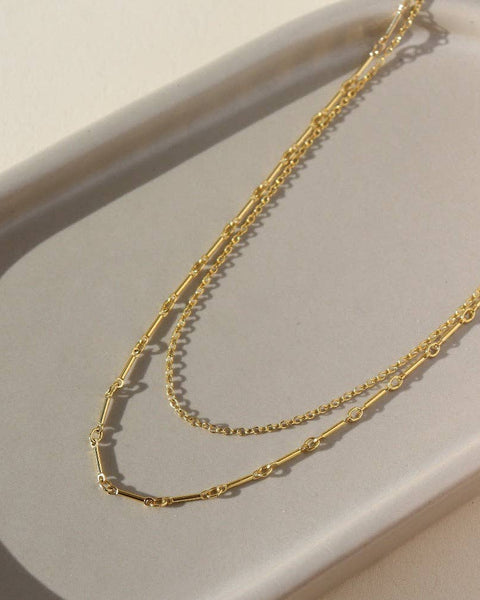 Equinox Double Chain Necklace-Token Jewelry