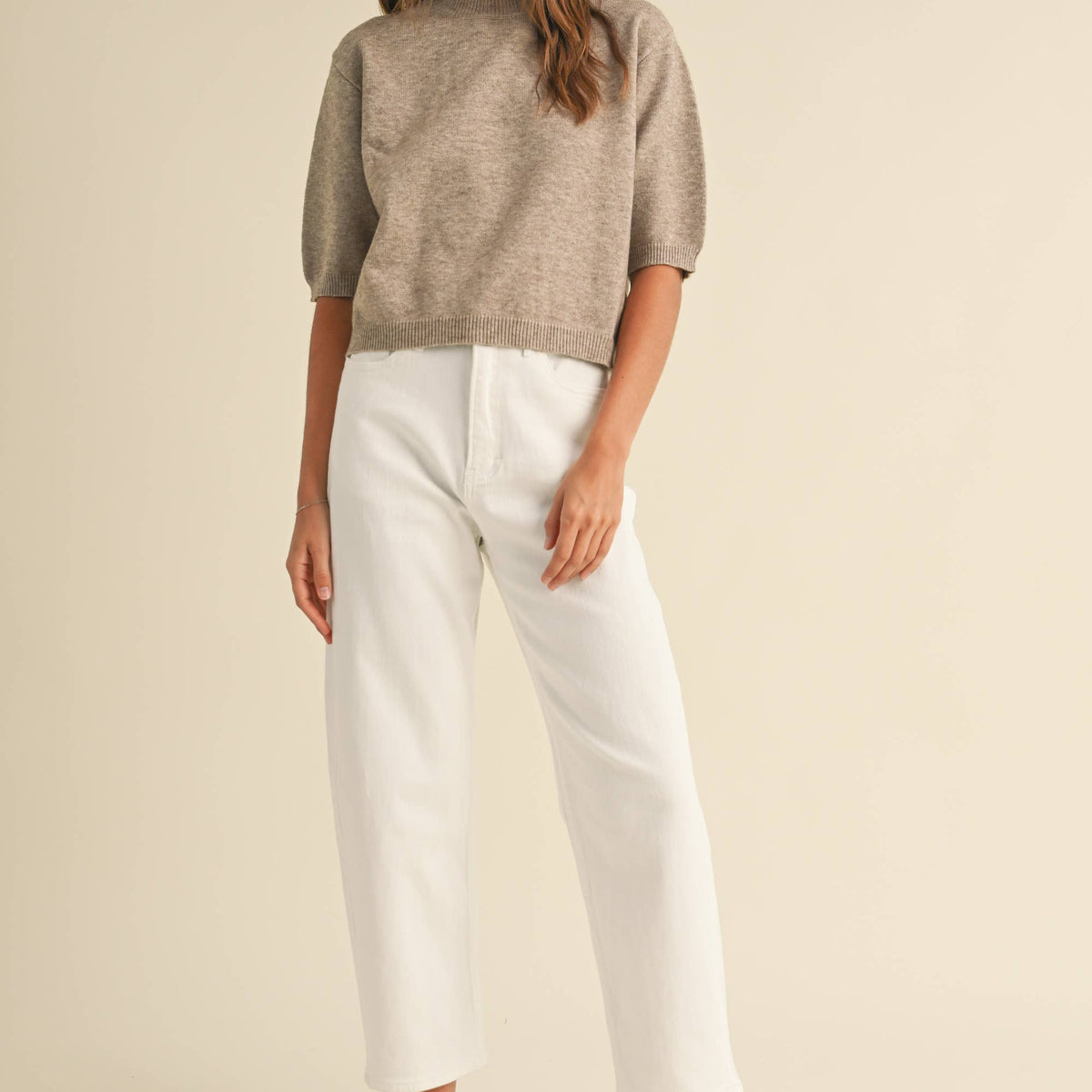 Gewn Short Sleeve Sweater Top