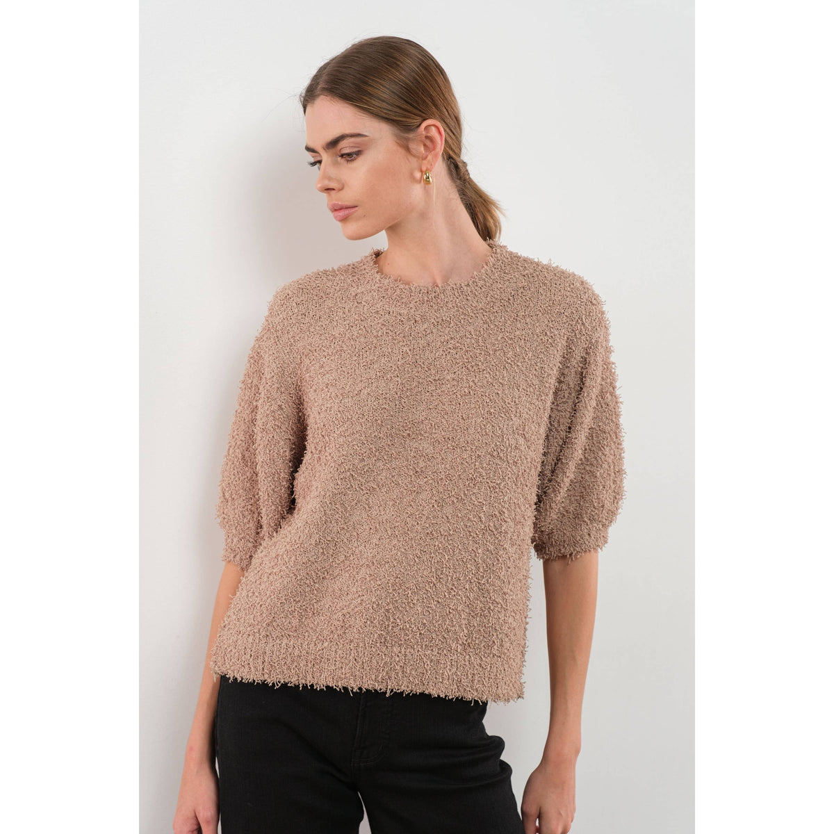 Keira Textured Puff Sleeve Sweater