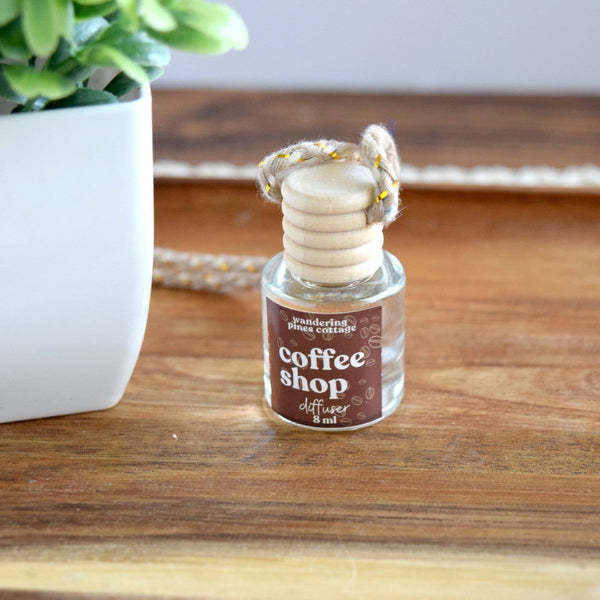 Wandering Pines Cottage - Hanging Car Diffuser 8 ml Coffee Shop